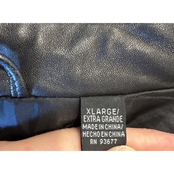 J Ferrar Men’s Size XL Black Leather Button Front Jacket Lined READ - Picture 7 of 9
